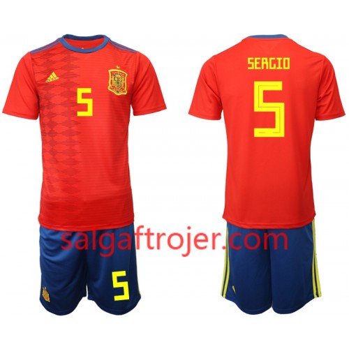 Spanien Fodboldtrøjer SERGIO 5 Børn Hjemmebanesæt 2019 Kort ærmer Spanien Fodboldtrøjer SERGIO 5 Børn Hjemmebanesæt 2019 Kort ærmer